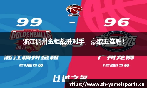 浙江稠州金租战胜对手，豪取五连胜！